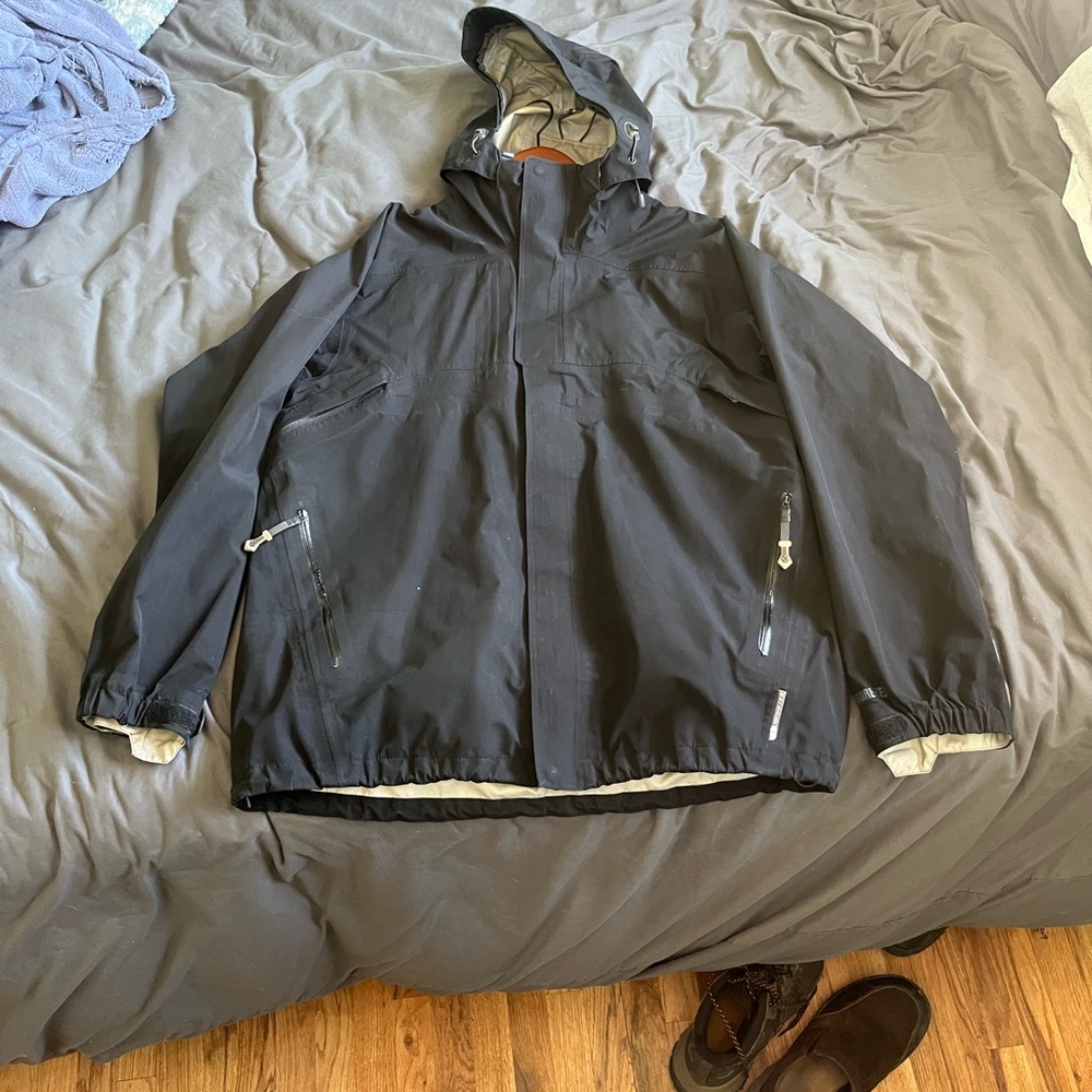 Salomon Black Hooded Raincoat